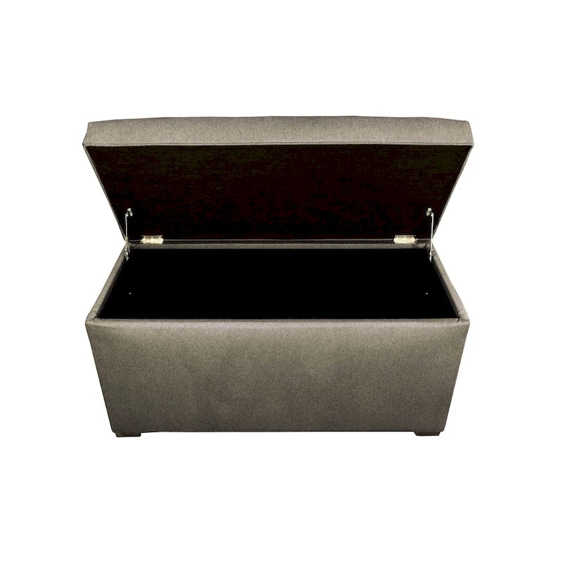 Banc-coffre de rangement en tissu capitonné