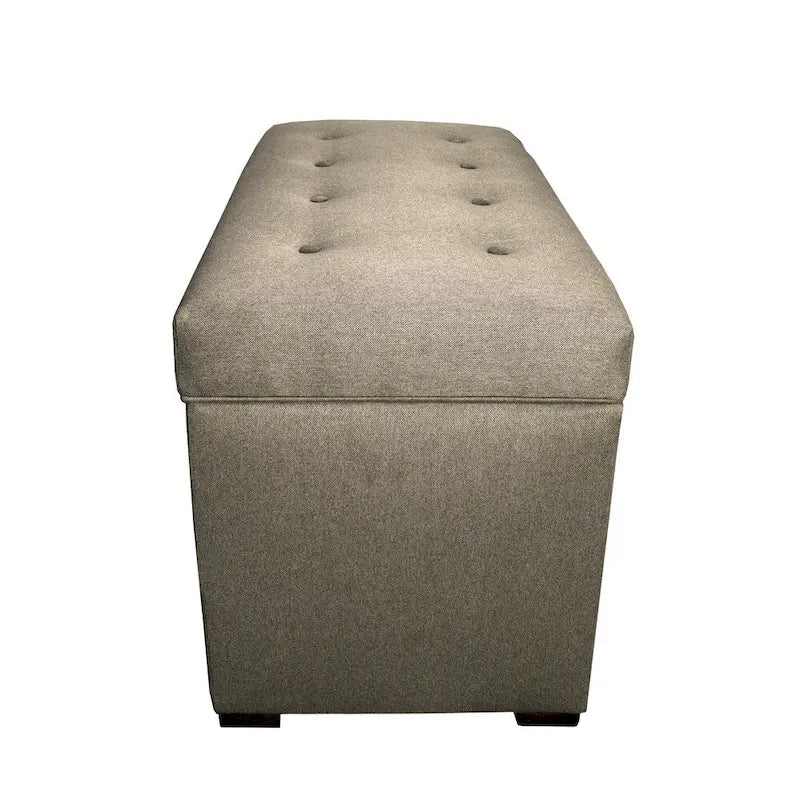 Banc-coffre de rangement en tissu capitonné