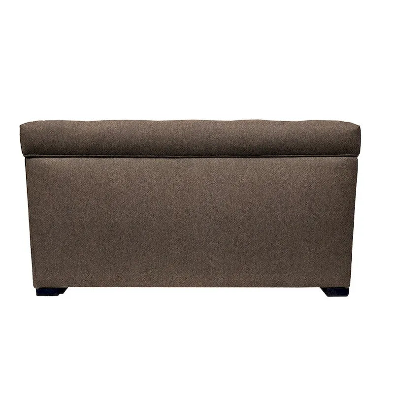 Banc-coffre de rangement en tissu capitonné