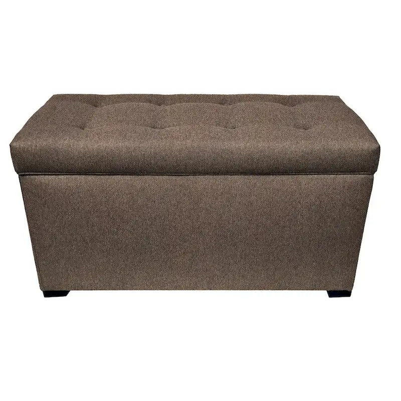 Banc-coffre de rangement en tissu capitonné