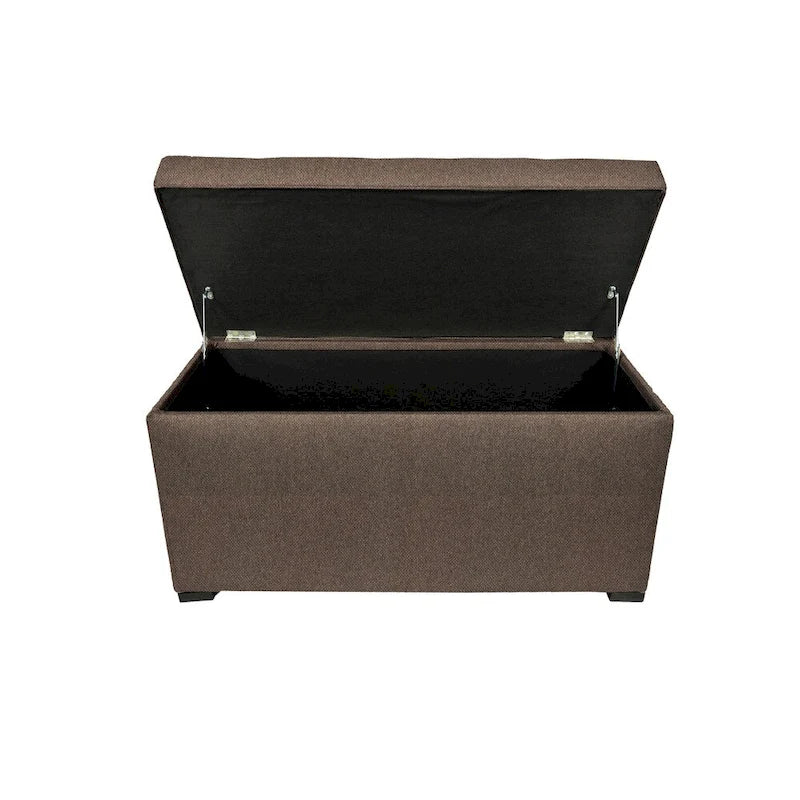 Banc-coffre de rangement en tissu capitonné