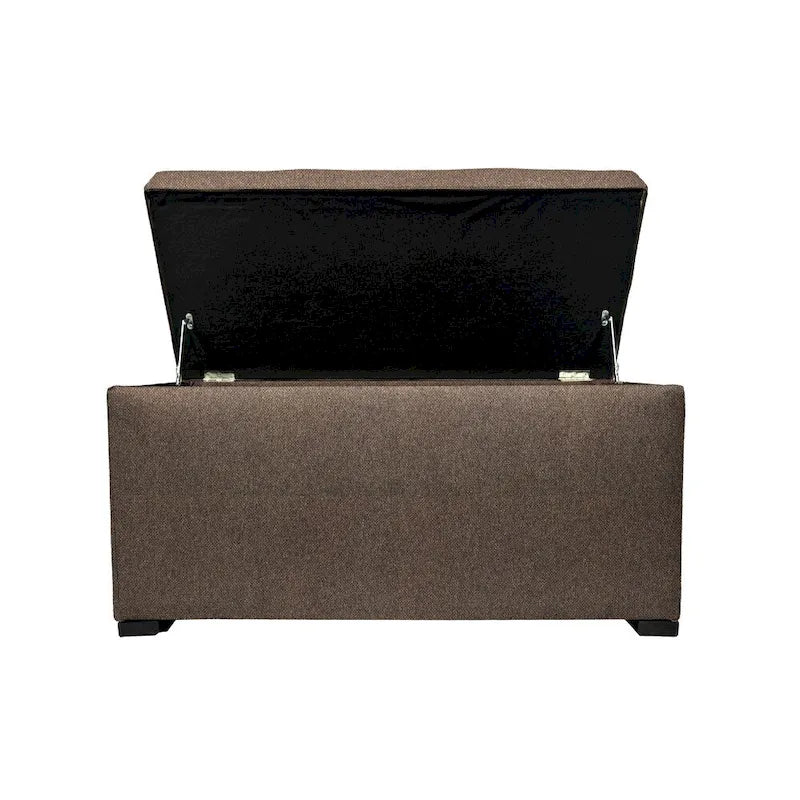 Banc-coffre de rangement en tissu capitonné