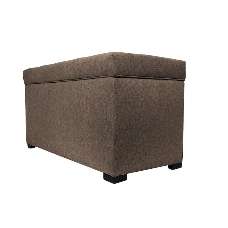 Banc-coffre de rangement en tissu capitonné