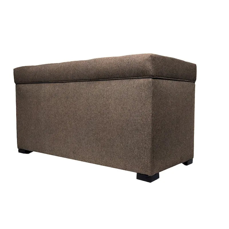 Banc-coffre de rangement en tissu capitonné