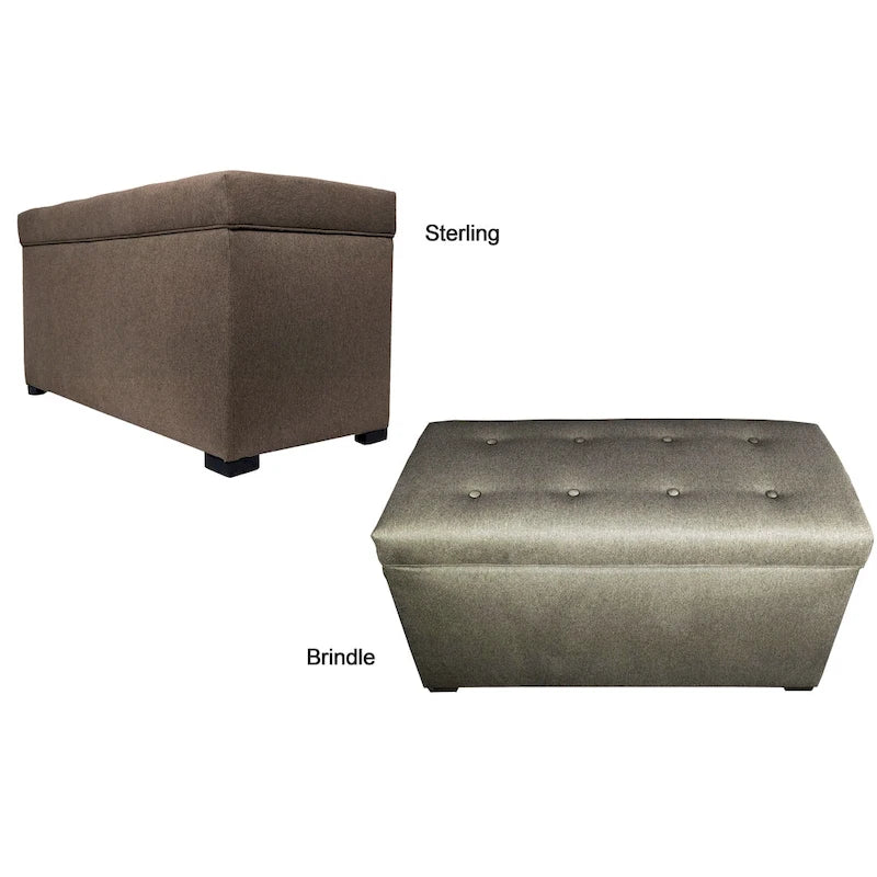 Banc-coffre de rangement en tissu capitonné