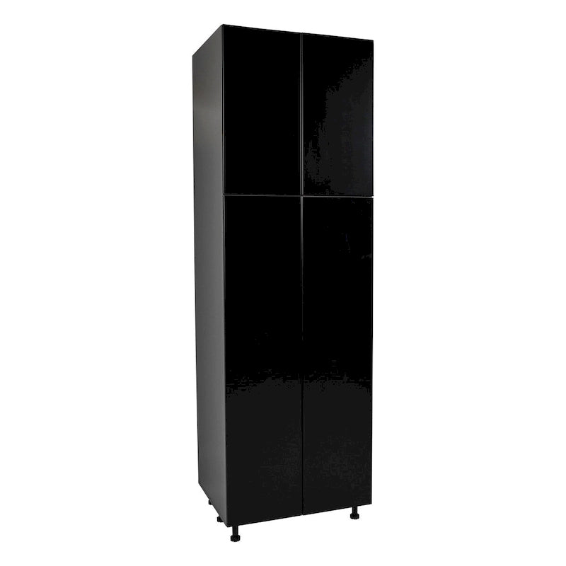 Armoire de rangement haute à 4 portes avec étagères réglables et charnières à fermeture douce