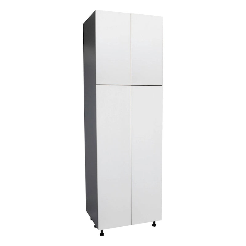 Armoire de rangement haute à 4 portes avec étagères réglables et charnières à fermeture douce
