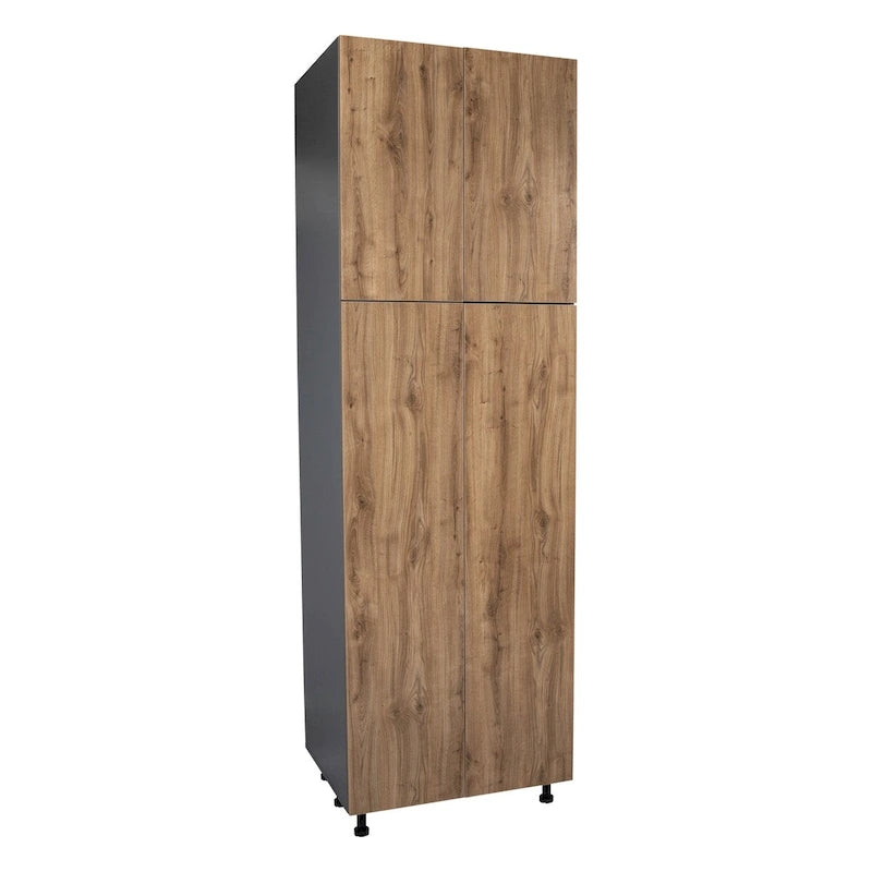 Armoire de rangement haute à 4 portes avec étagères réglables et charnières à fermeture douce