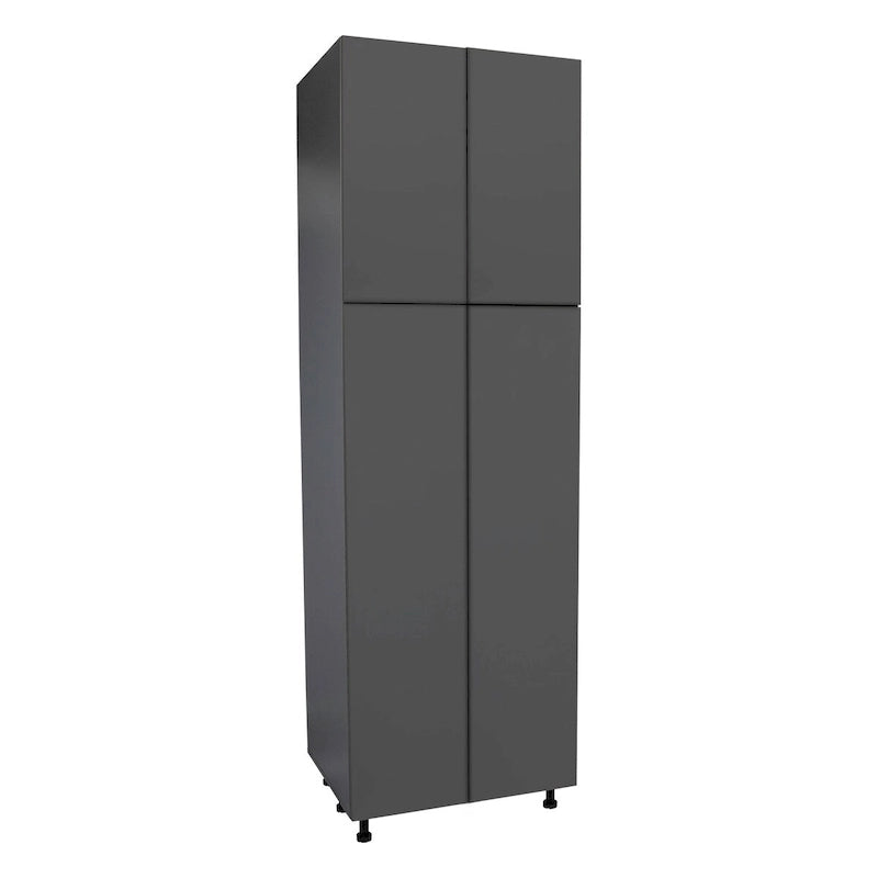 Armoire de rangement haute à 4 portes avec étagères réglables et charnières à fermeture douce