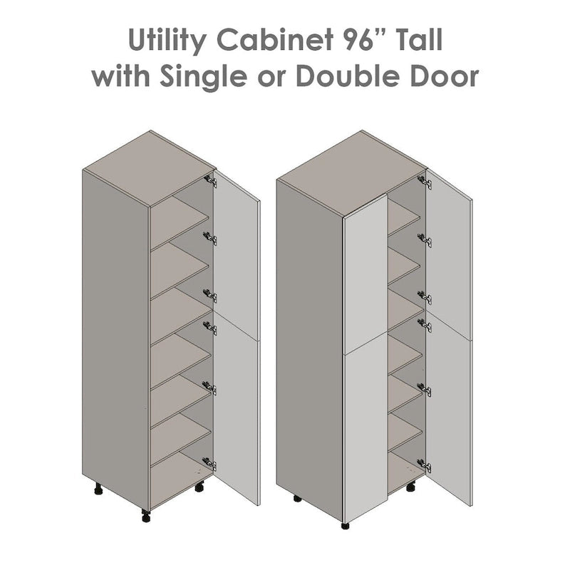 Armoire de rangement haute à 4 portes avec étagères réglables et charnières à fermeture douce