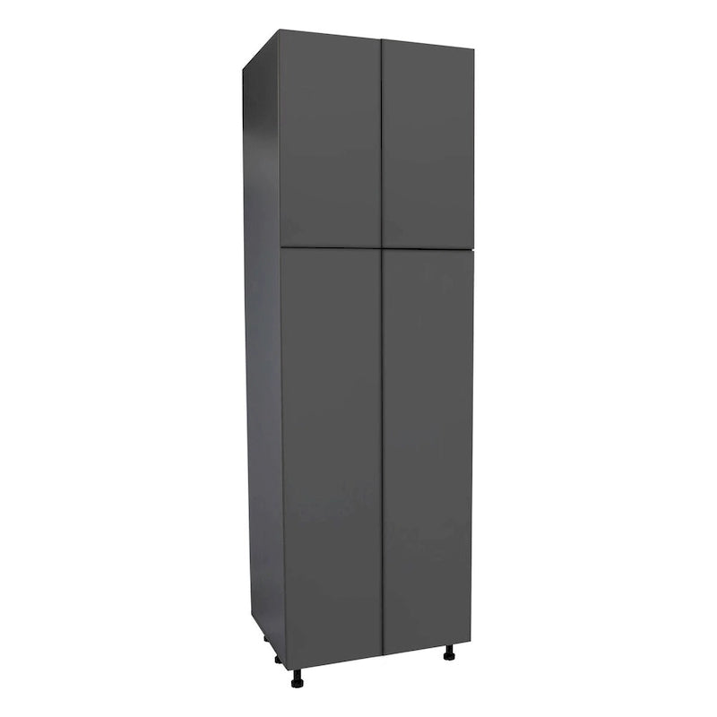 Armoire de rangement haute à 4 portes avec étagères réglables et charnières à fermeture douce