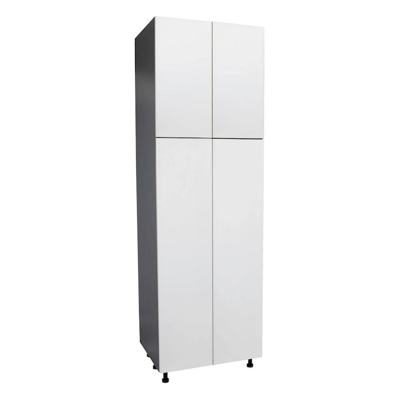 Armoire de rangement haute à 4 portes avec étagères réglables et charnières à fermeture douce