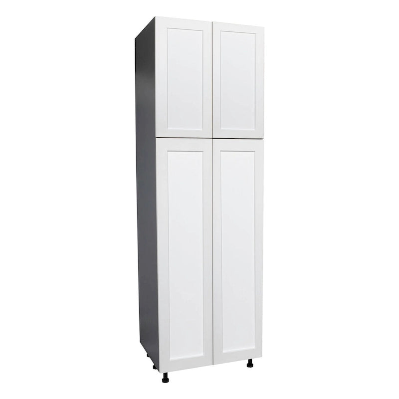 Armoire de rangement haute à 4 portes avec étagères réglables et charnières à fermeture douce