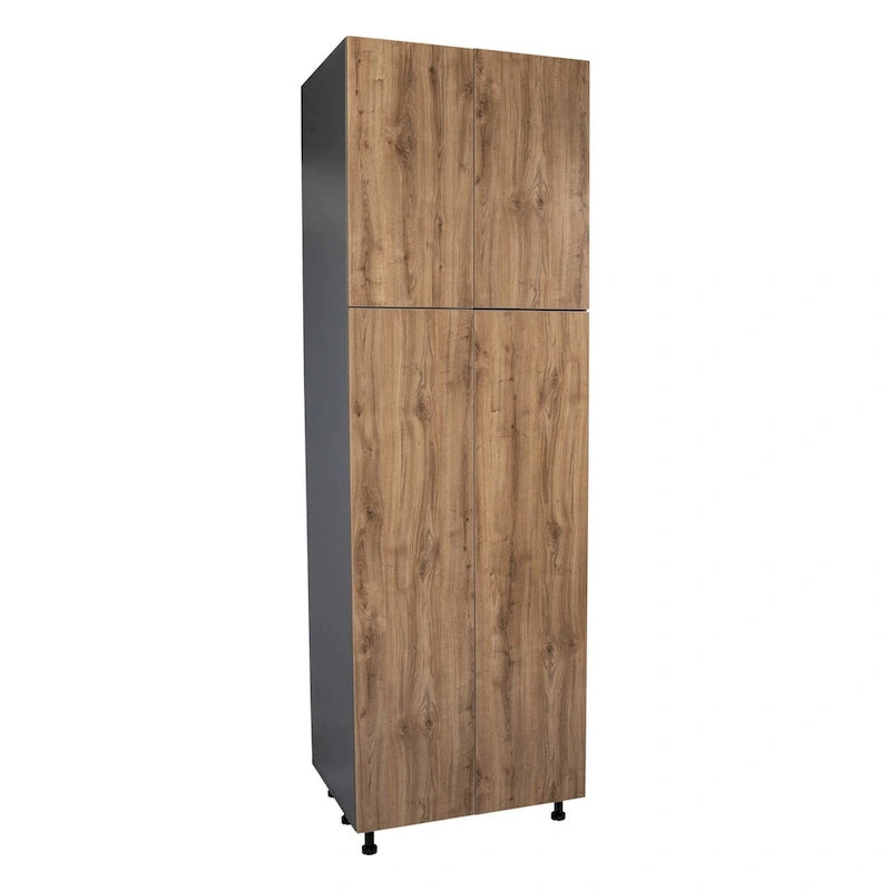 Armoire de rangement haute à 4 portes avec étagères réglables et charnières à fermeture douce