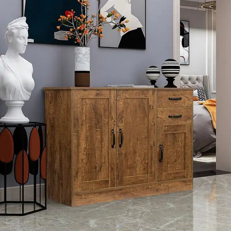 Buffet moderne avec 3 portes et 2 tiroirs