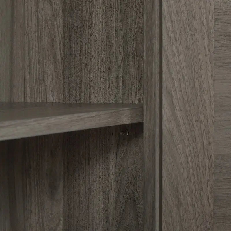 Bahut 65" à 4 portes effet rotin avec intérieur réglable à 3 niveaux
