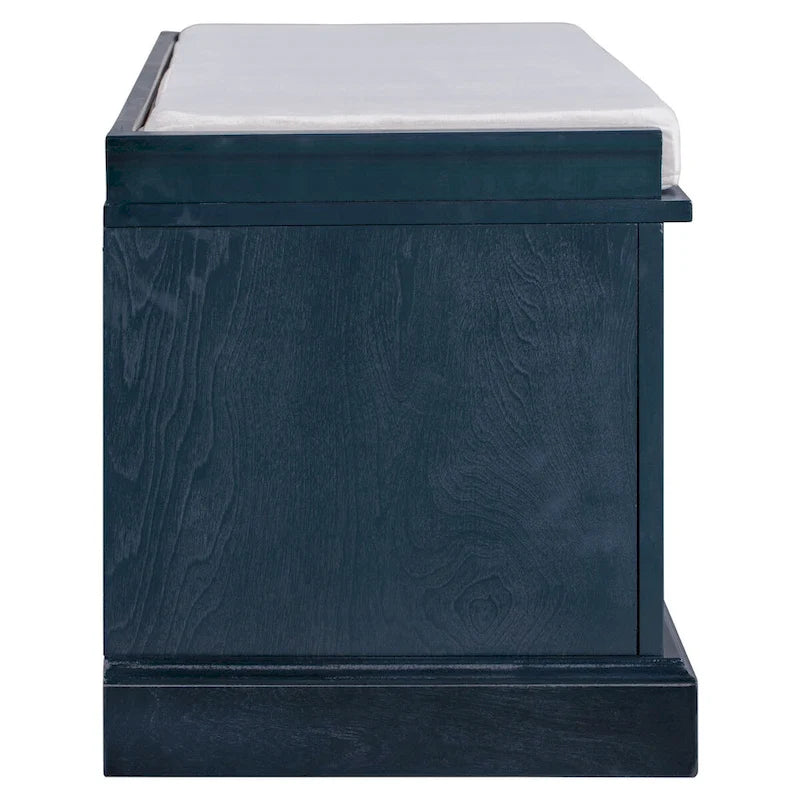 Banc de rangement d'entrée avec coussin amovible, 2 tiroirs et 2 portes d'armoire