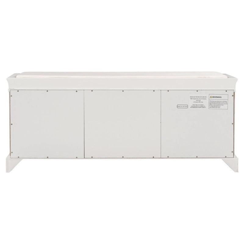 Banc de rangement d'entrée avec coussin amovible, 2 tiroirs et 2 portes d'armoire