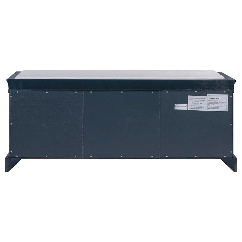 Banc de rangement d'entrée avec coussin amovible, 2 tiroirs et 2 portes d'armoire