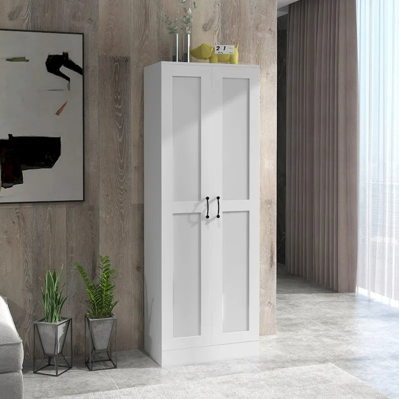Armoire de rangement de 175 cm avec portes à fermeture douce et étagères réglables