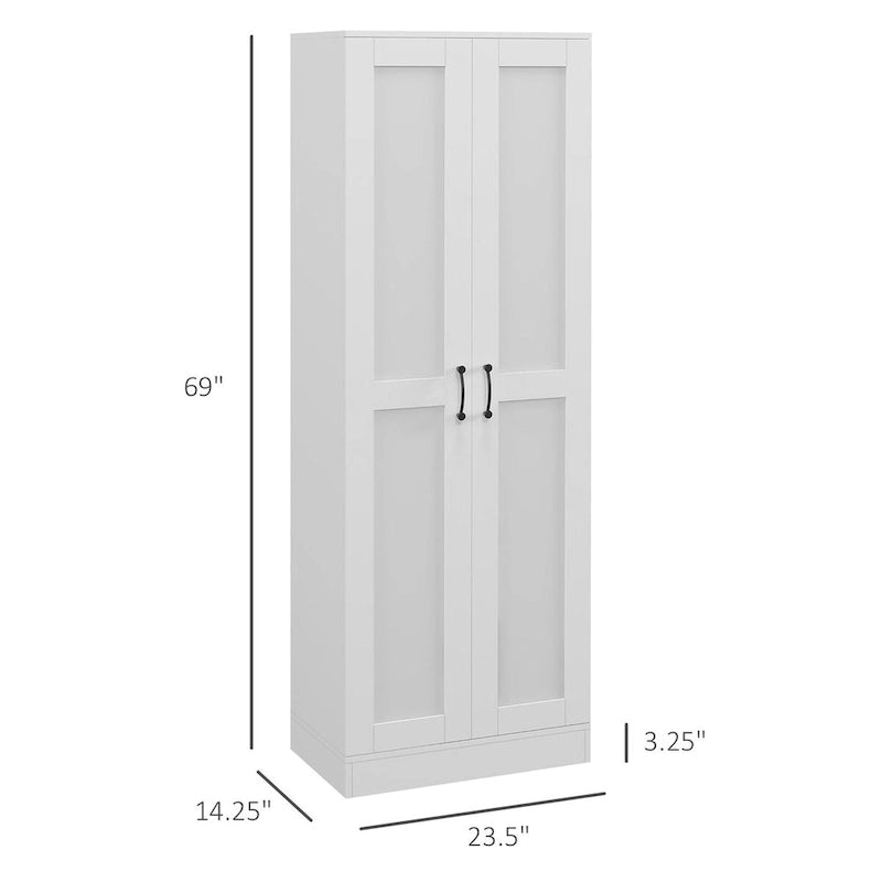 Armoire de rangement de 175 cm avec portes à fermeture douce et étagères réglables