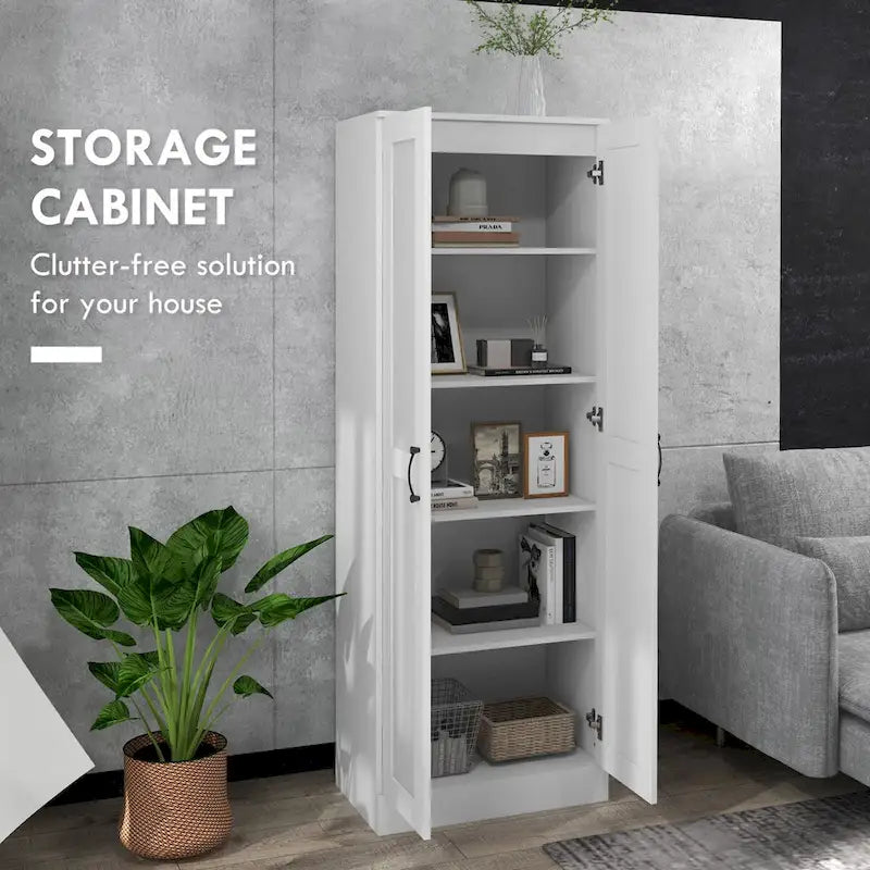 Armoire de rangement de 175 cm avec portes à fermeture douce et étagères réglables