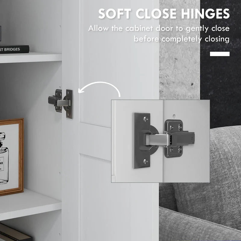 Armoire de rangement de 175 cm avec portes à fermeture douce et étagères réglables