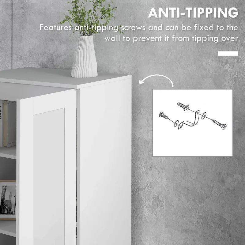 Armoire de rangement de 175 cm avec portes à fermeture douce et étagères réglables