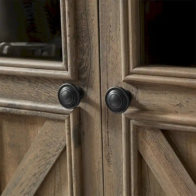 Buffet 3 portes en bois avec poignées en métal