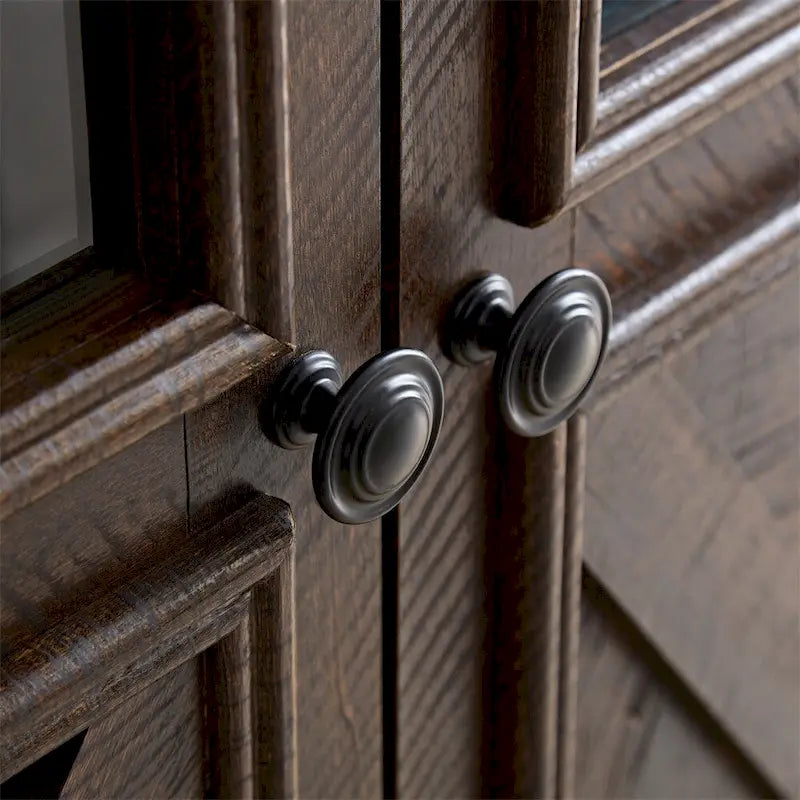 Buffet 3 portes en bois avec poignées en métal