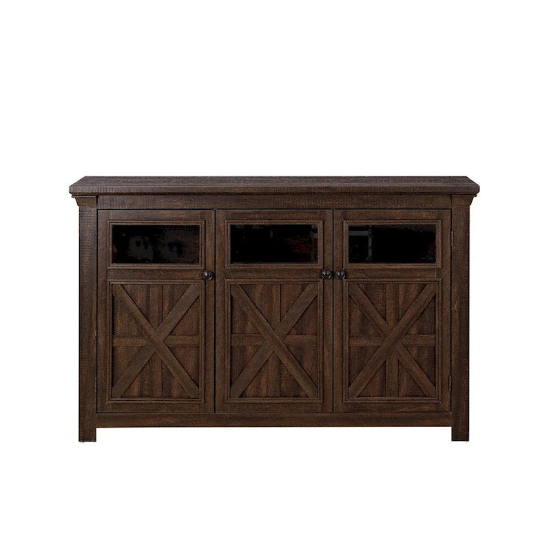 Buffet 3 portes en bois avec poignées en métal
