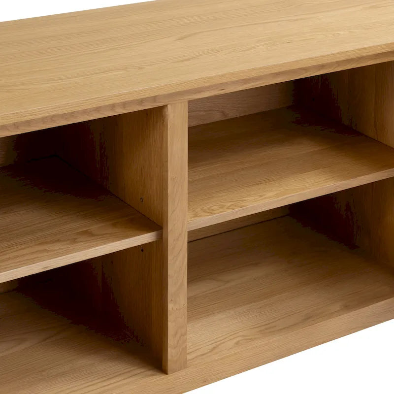 Buffet en chêne de 178 cm avec portes à cannage et détails en arche | Finition naturelle