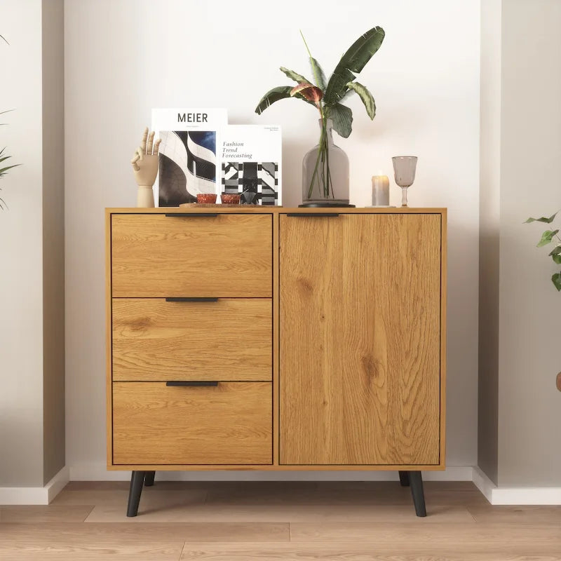 Bahut de style Mid-Century avec 3 tiroirs et une étagère réglable