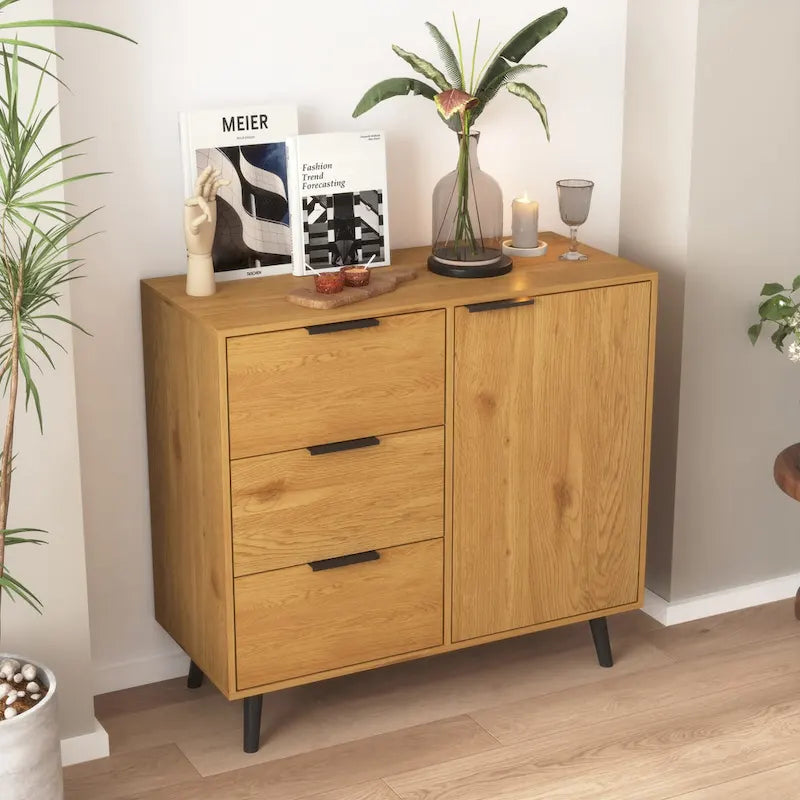 Bahut de style Mid-Century avec 3 tiroirs et une étagère réglable