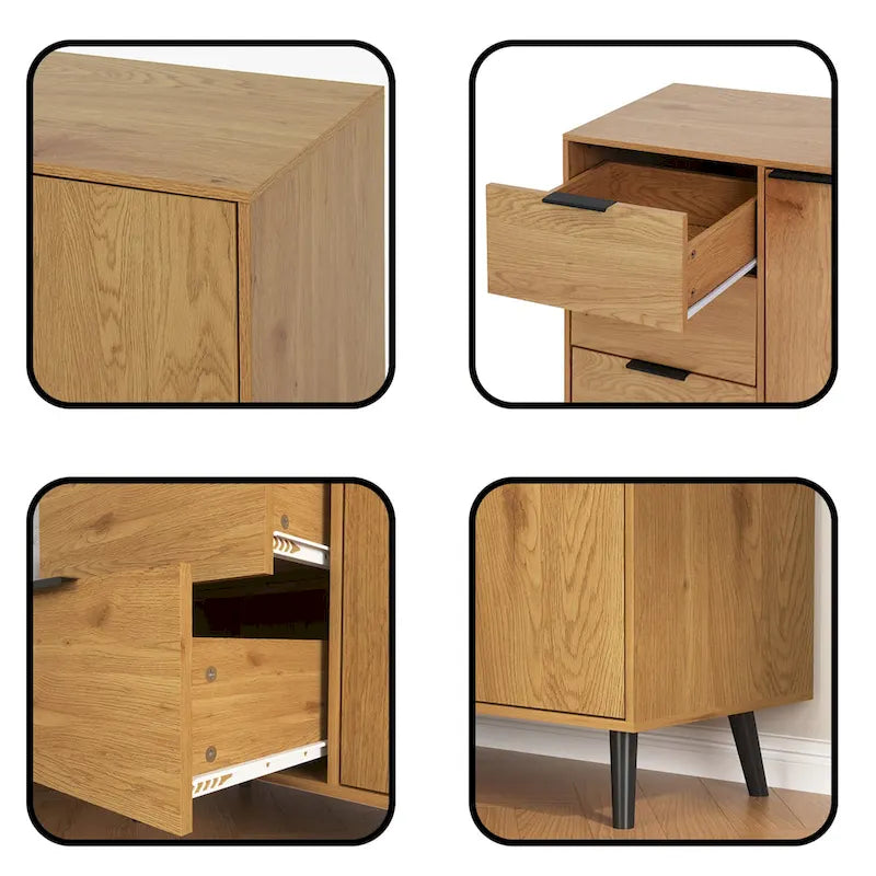Bahut de style Mid-Century avec 3 tiroirs et une étagère réglable