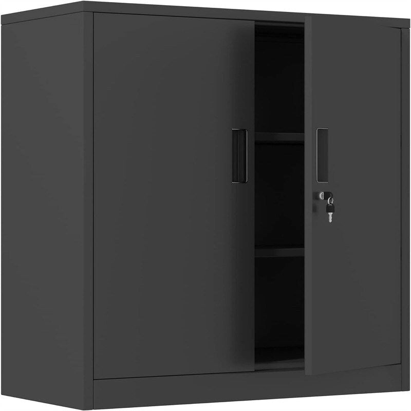 Armoire de rangement métallique verrouillable à 2 portes avec étagères réglables