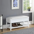 Banc de rangement en similicuir avec assise relevable et étagère à chaussures à lattes