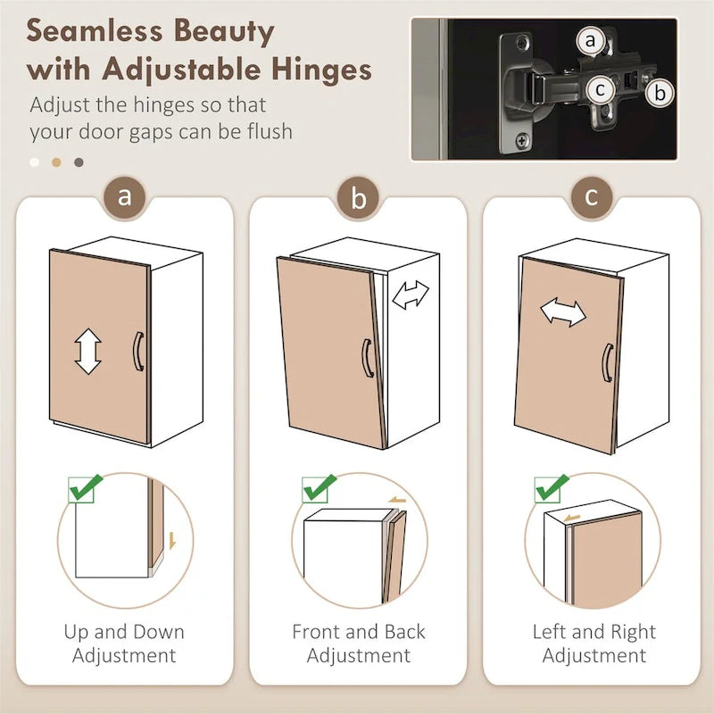 Armoire de cuisine autoportante de 72 pouces avec portes vitrées